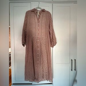 Pink bohemian maxi dress